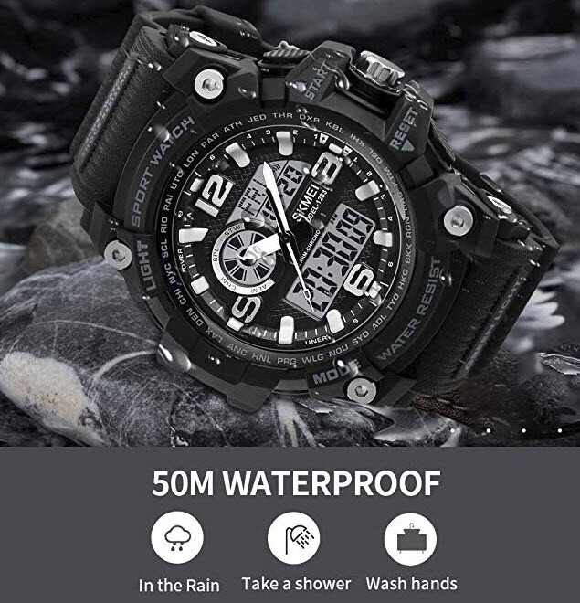 SKMEI Men’s Digital Analog Waterproof Sport Army Military Watch Wristwatch LED