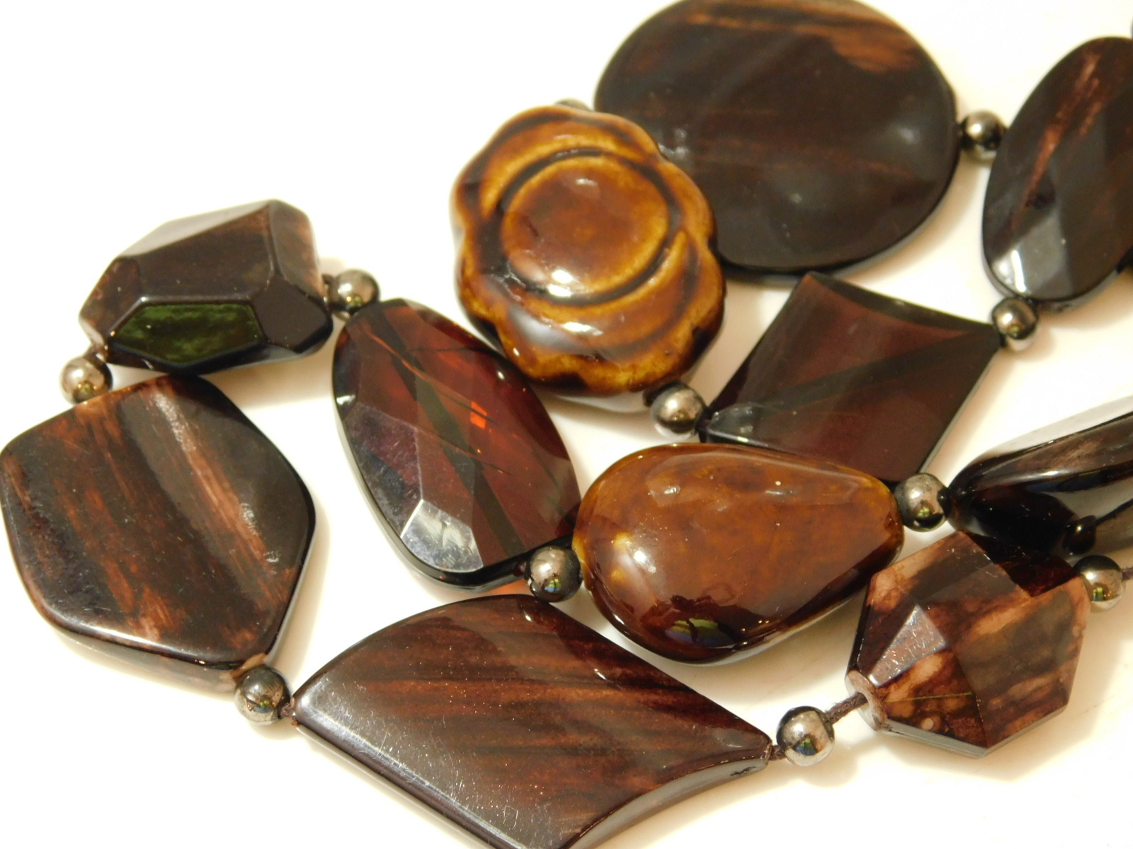 Espresso Brown Bead Long Cord 26″ Beaded Necklace String Strand DE3
