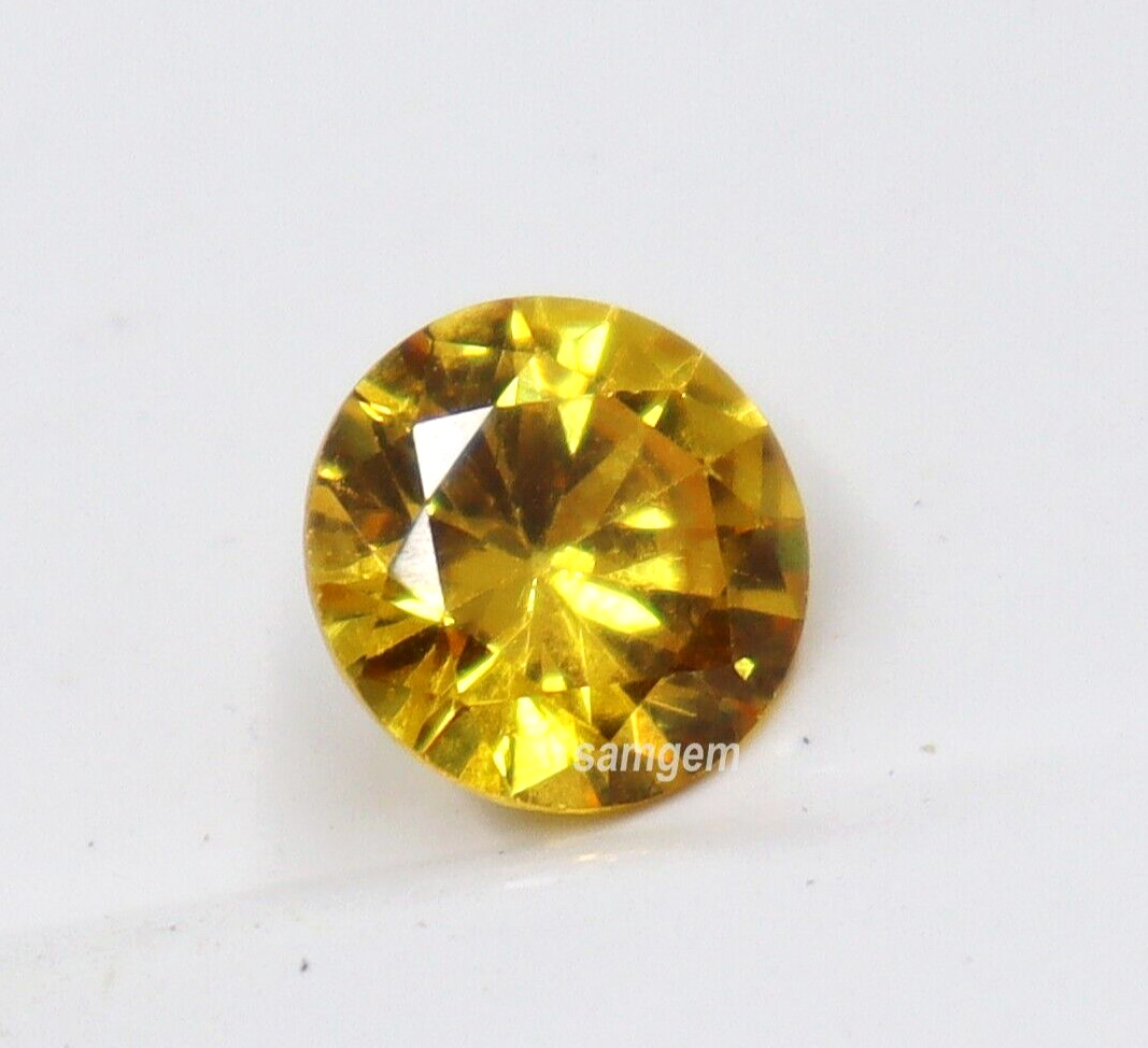 Yellow Zircon 4.20 Ct Round Shape Certified Loose Gemstone Best Offer
