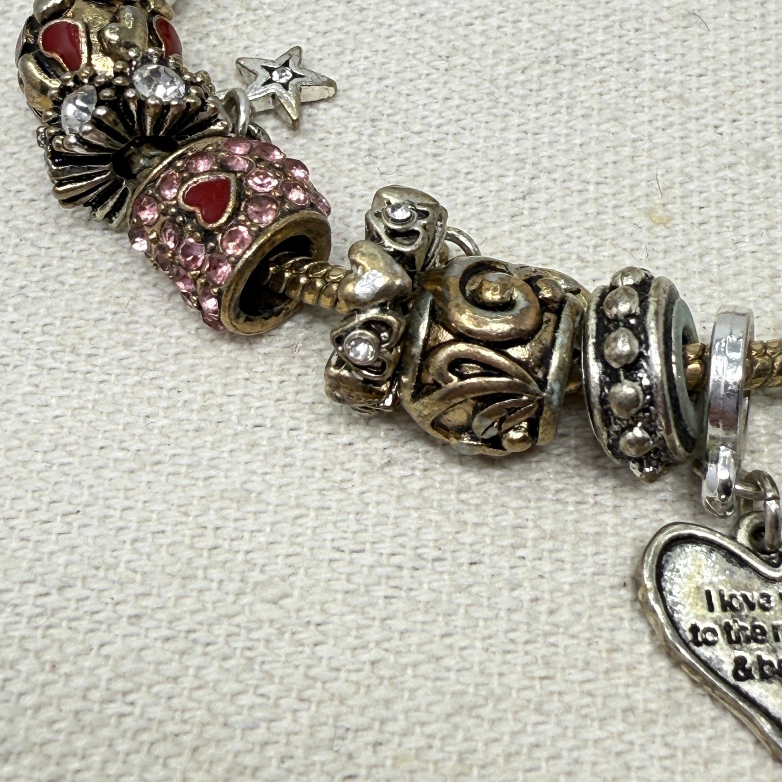 Landau Charm Bracelet Love You to the Moon & Back Celestial Pink Spring Color