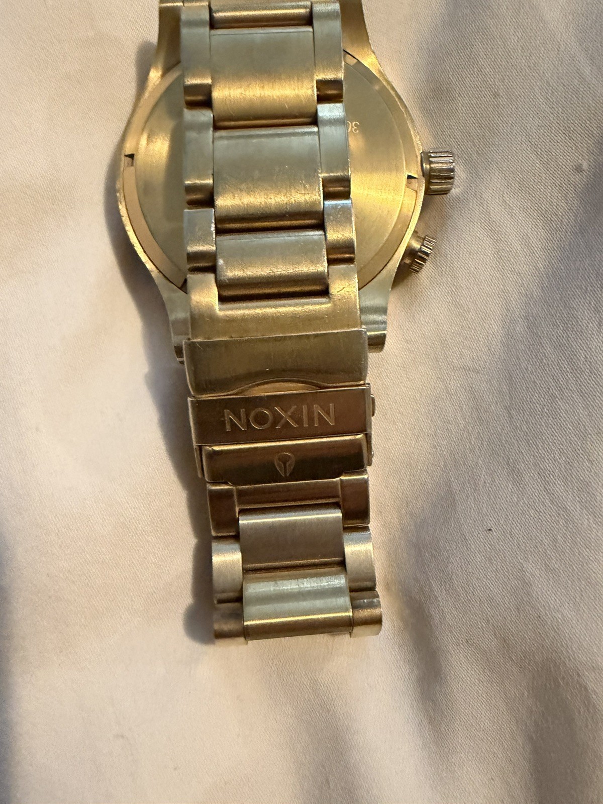 NIXON 51-30 SIMPLIFY Tide Men’s Watch Gold Tone 300M Excellent #1083