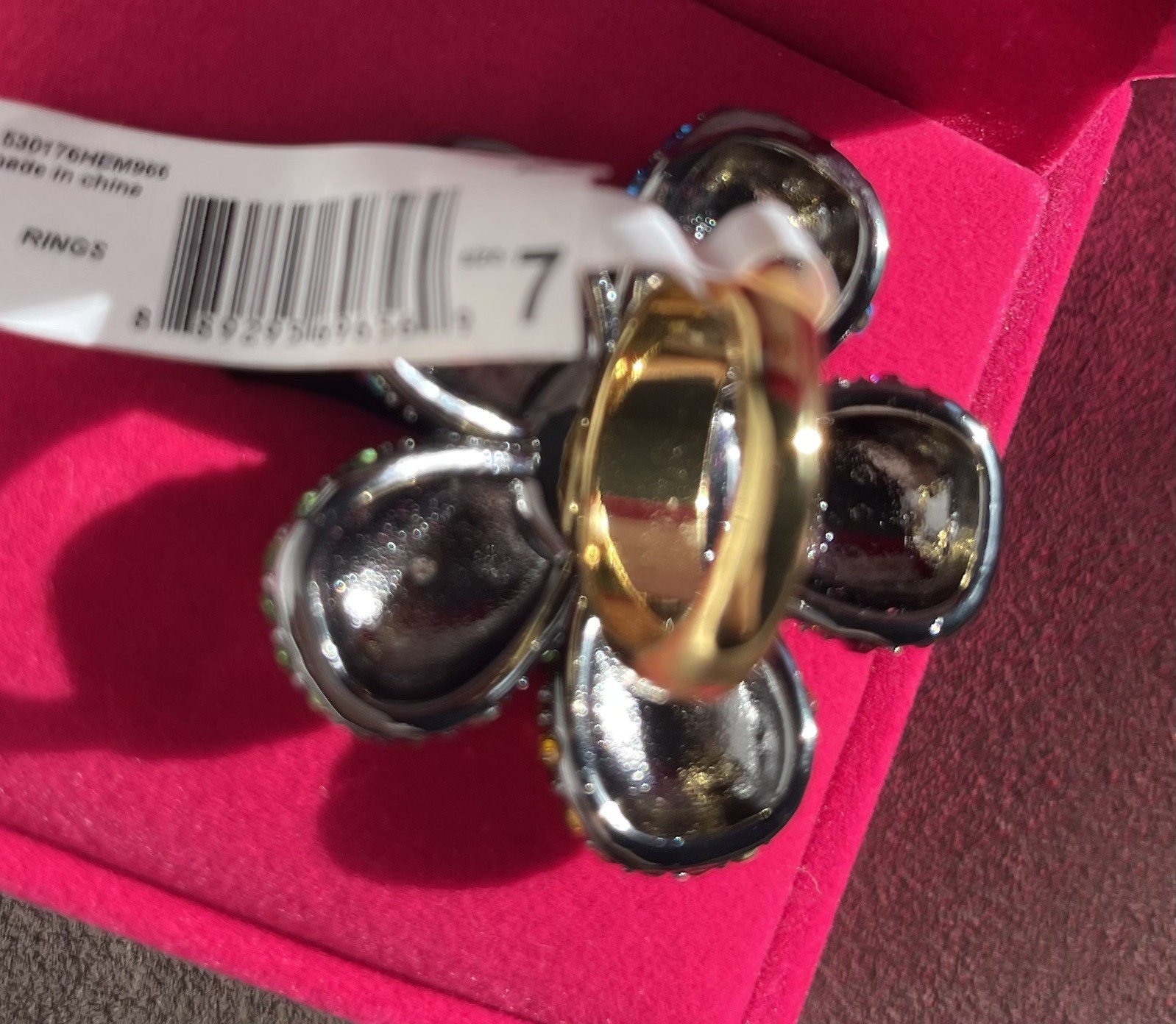 Kurt Geiger Multi-Color Rainbow Flower Ring Size 7 NWT