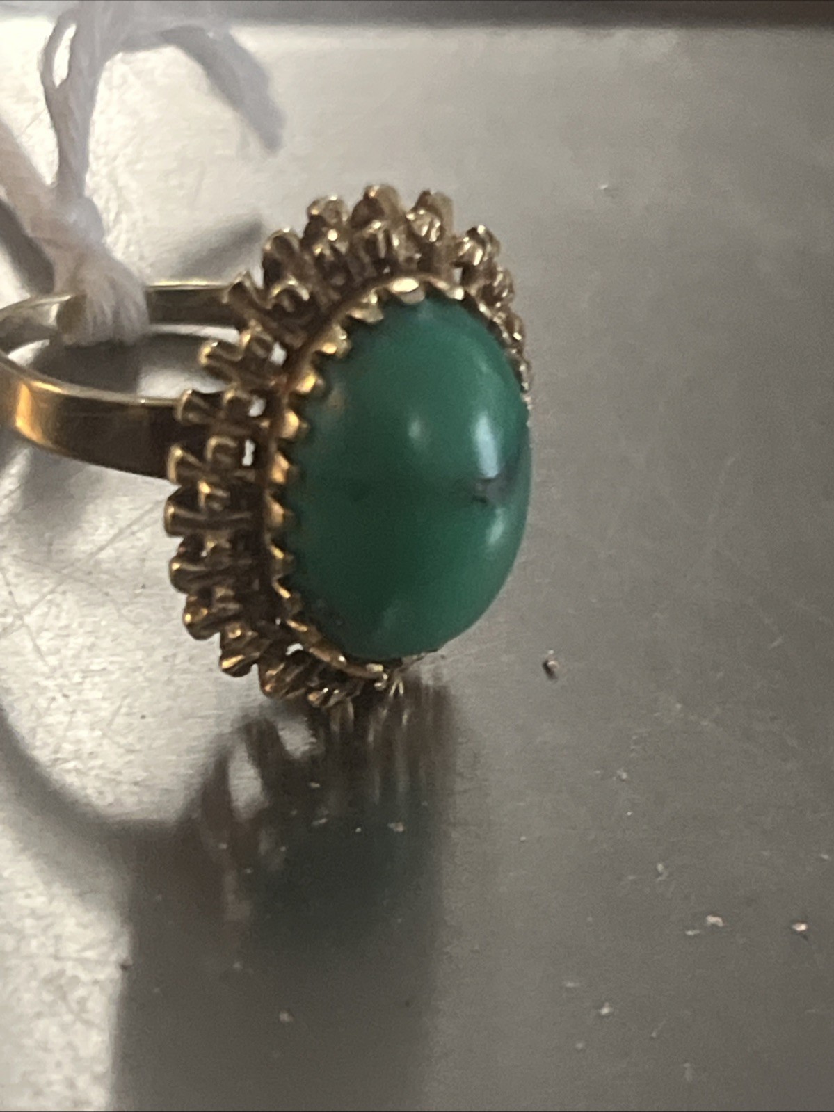 14K Cabochon Ring Yellow Gold Stamped 585 HH