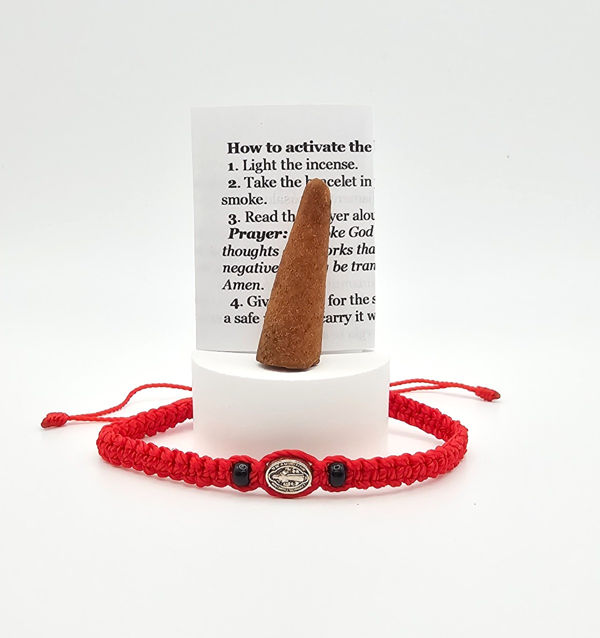 Bracelet Saint Benedict Red Adjustable – Pulsera San Benito proteccion guardia