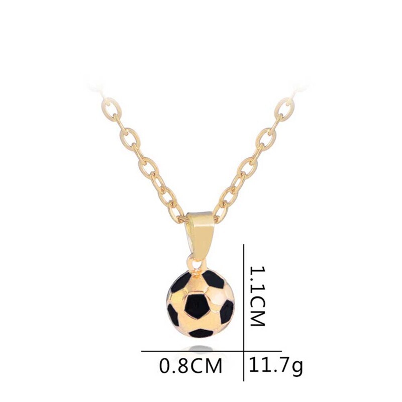 FOOTBALL Necklace Chain Pendant Gold/Silver Sports Soccer Fan Kids Adults