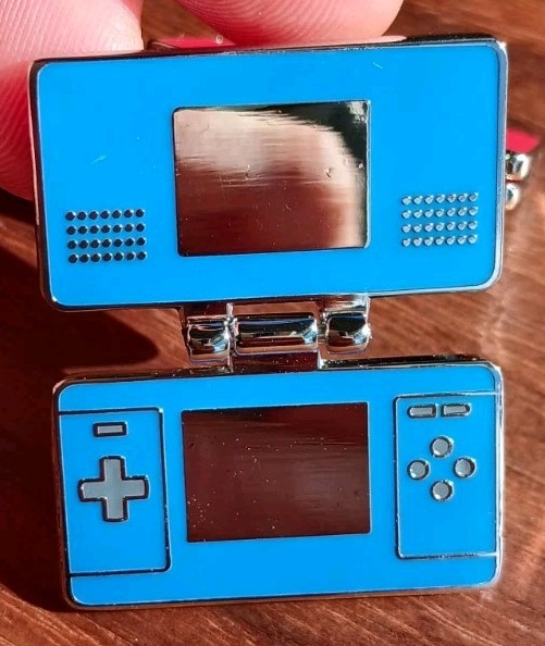 Nintendo DS Custom Enamel Pin Blue Variant Hinge Metal Badge Pokemon Games XL OG