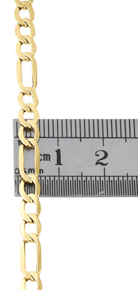 Mens Real 10K Yellow Gold Figaro Chain 4.7mm Necklace High Polished 16-30 Inches