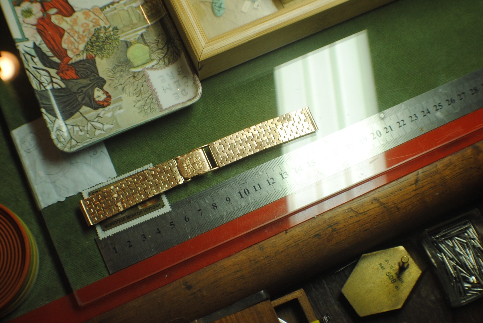 VINTAGE 18K YELLOW GOLD 18MM 35.1 GRAMS BRACELET STRAP FOR 1940S WATCHES 16CM