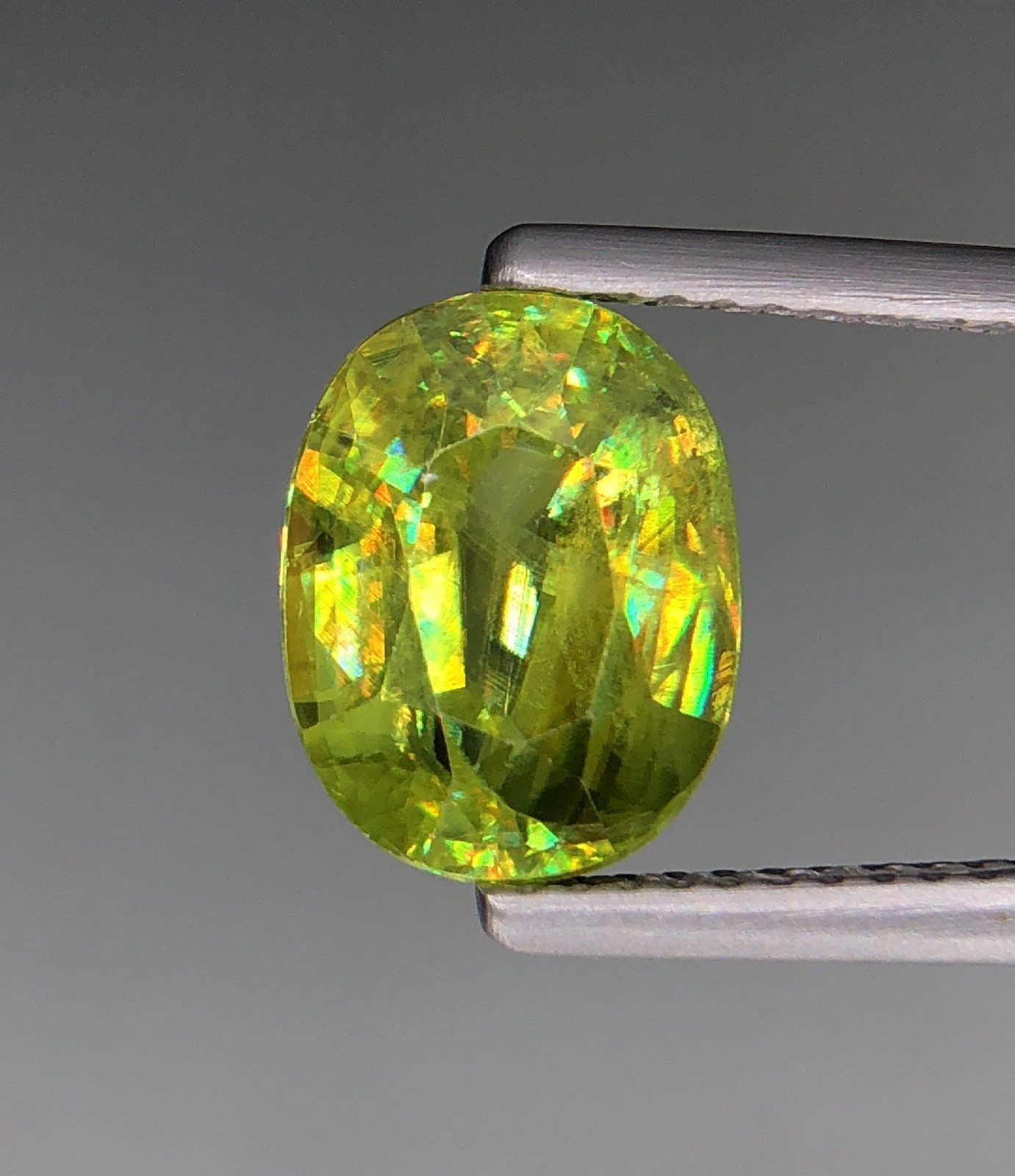 3.24 Ct Natural Faceted Full Fire Sphene / Titanite Cushion Cut Loose Gemstone