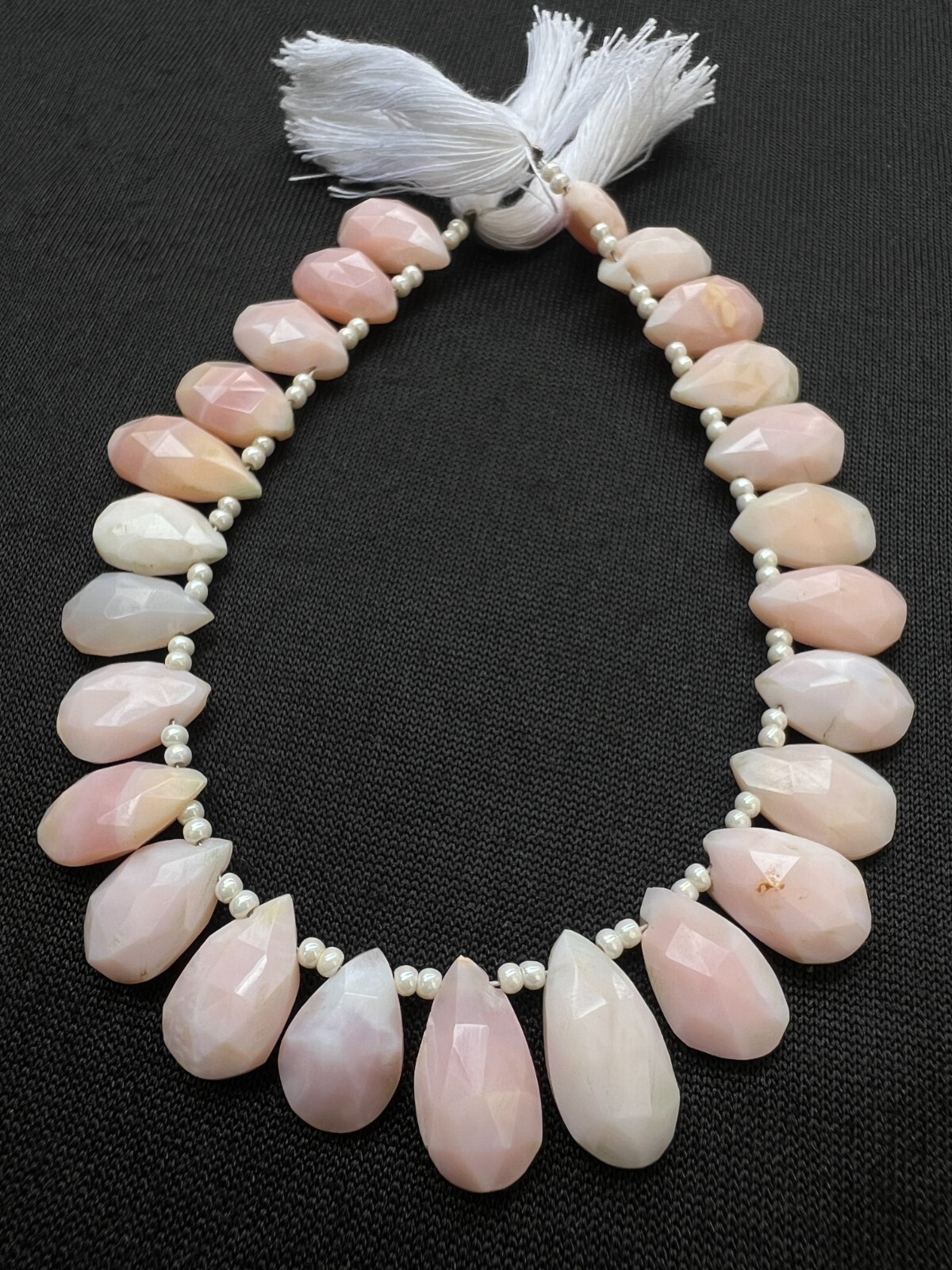 Pink opal Faceted Pear Briolette Beads 1 Strand 8-9mm Teardrop Gemstone