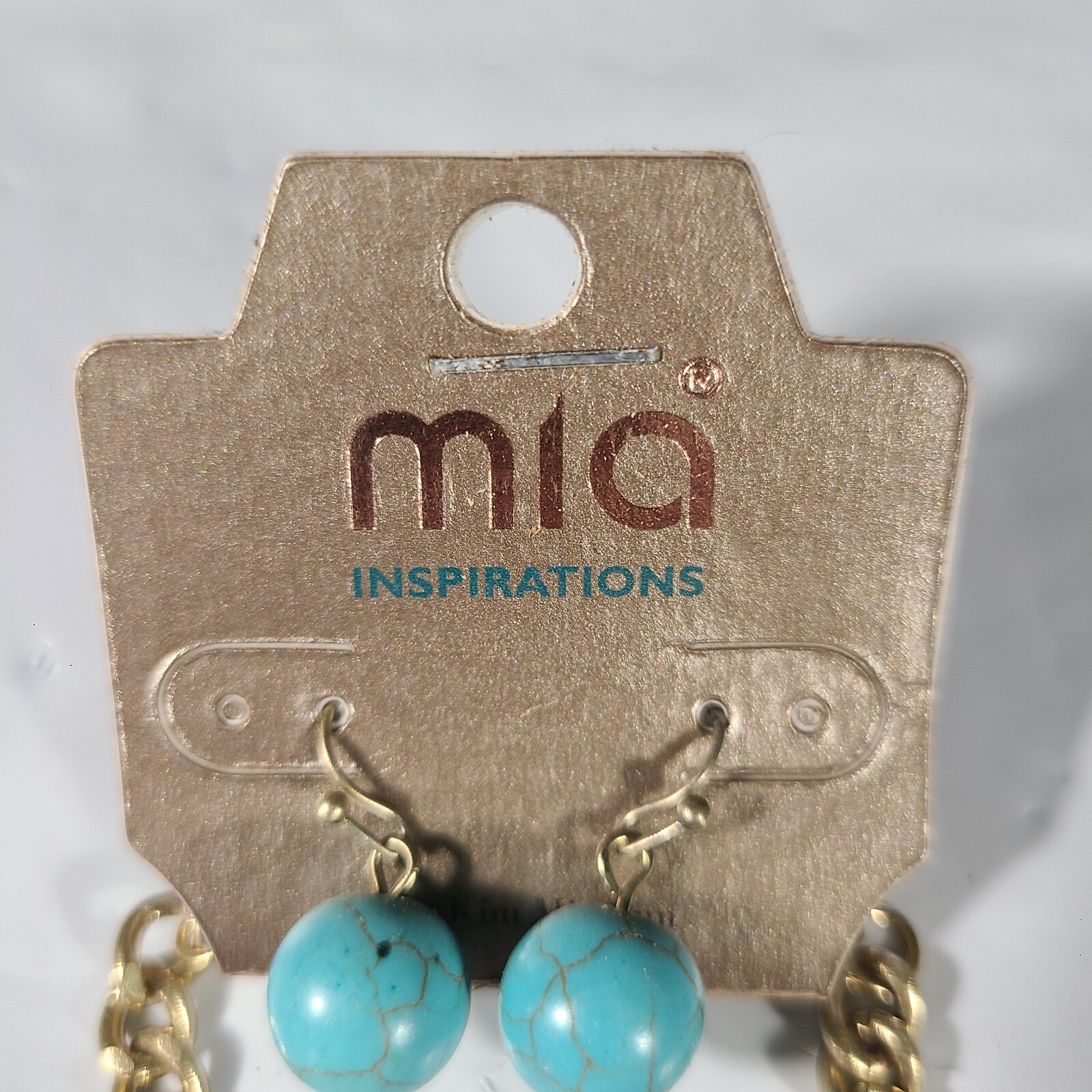 Mia Inspirations Kim Min Sun Turquoise 2 Crosses Pendant Necklace & Earring Set