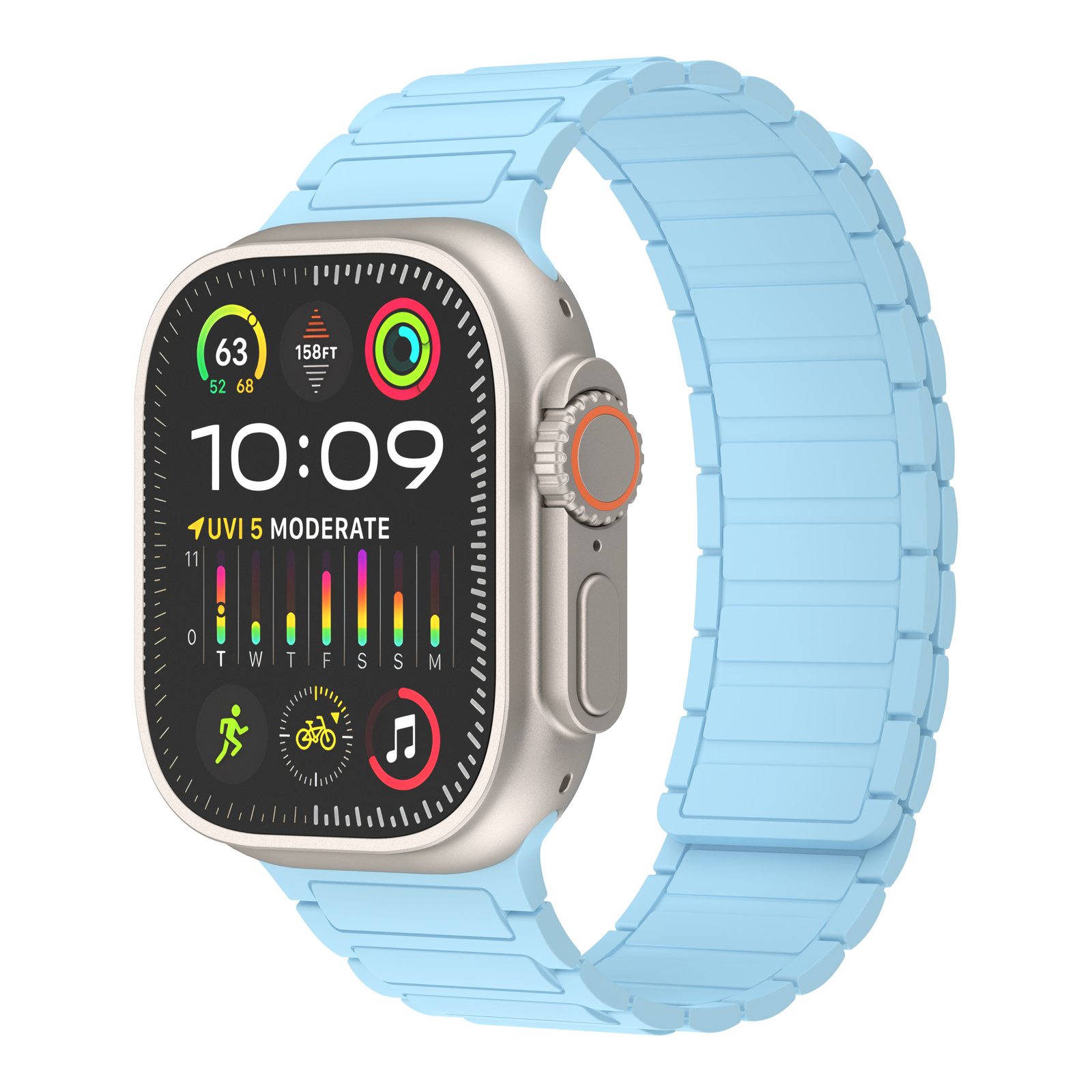 Magnetic Strap For Apple Watch Ultra 2 Series 9 8 7 SE 6 5 Silicone iWatch Band