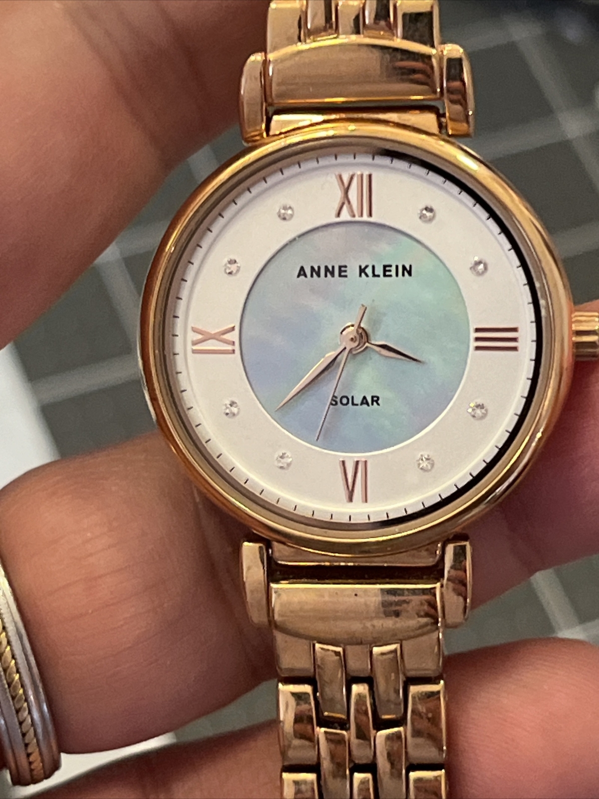 Anne Klein Considered AK/3630 Ladies Gold Metal Analog Solar Powered Watch