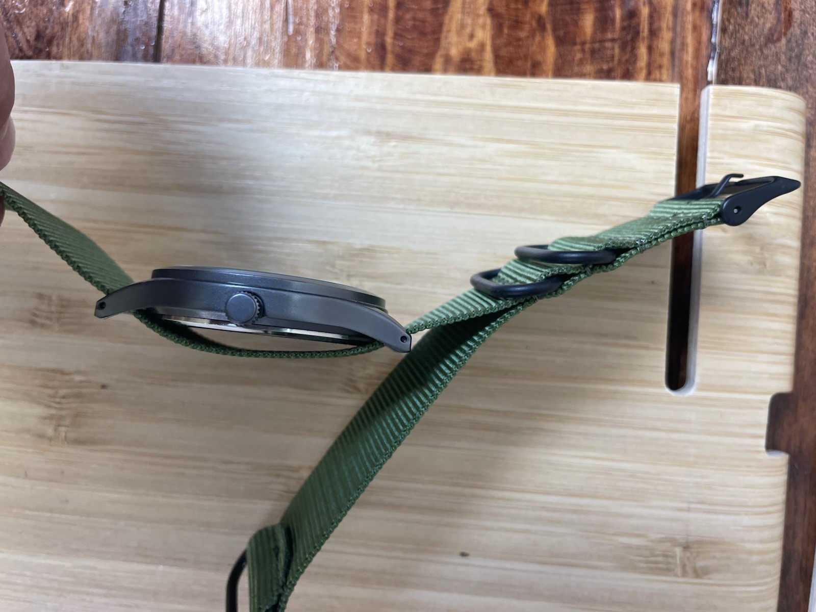 TPW Field Quartz Watch W/ Olive Green Band. Excellent Cond. In Working Order
