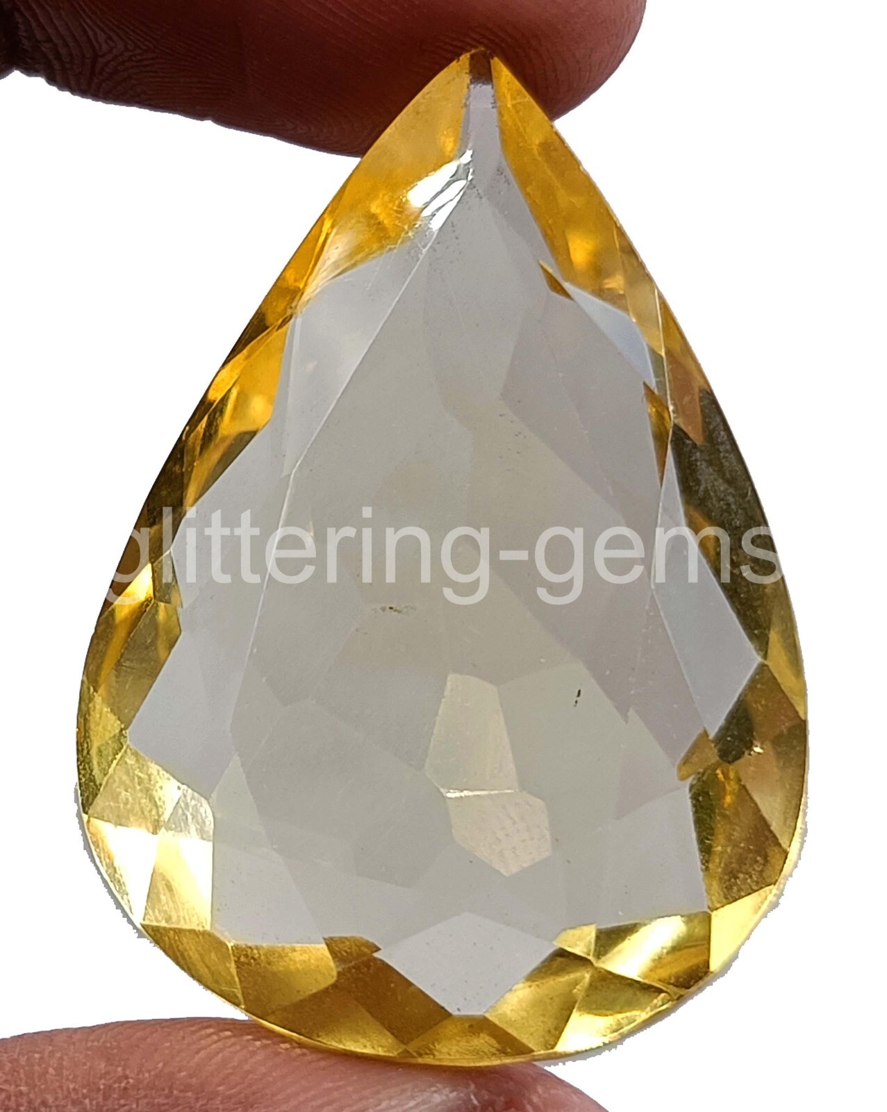 66.80 Ct Yellow Citrine Pear Cut IGL Transparent Loose Gemstone 25P