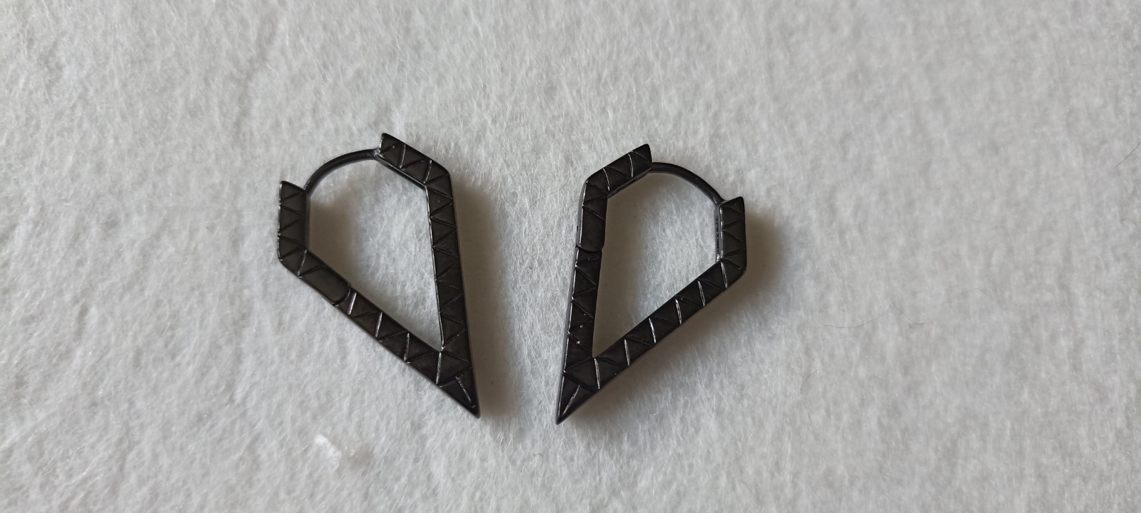 Hypoallergenic Black Triangle Geometric Surgical Steel Dangle Earrings