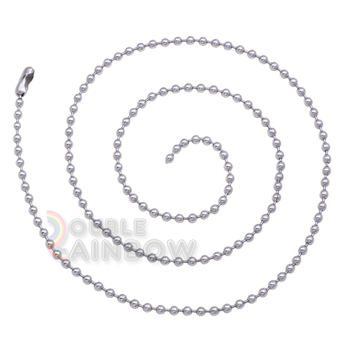 C21 20-30″Stainless Steel Silver Ball chain Necklace link MILITARY id dog tag