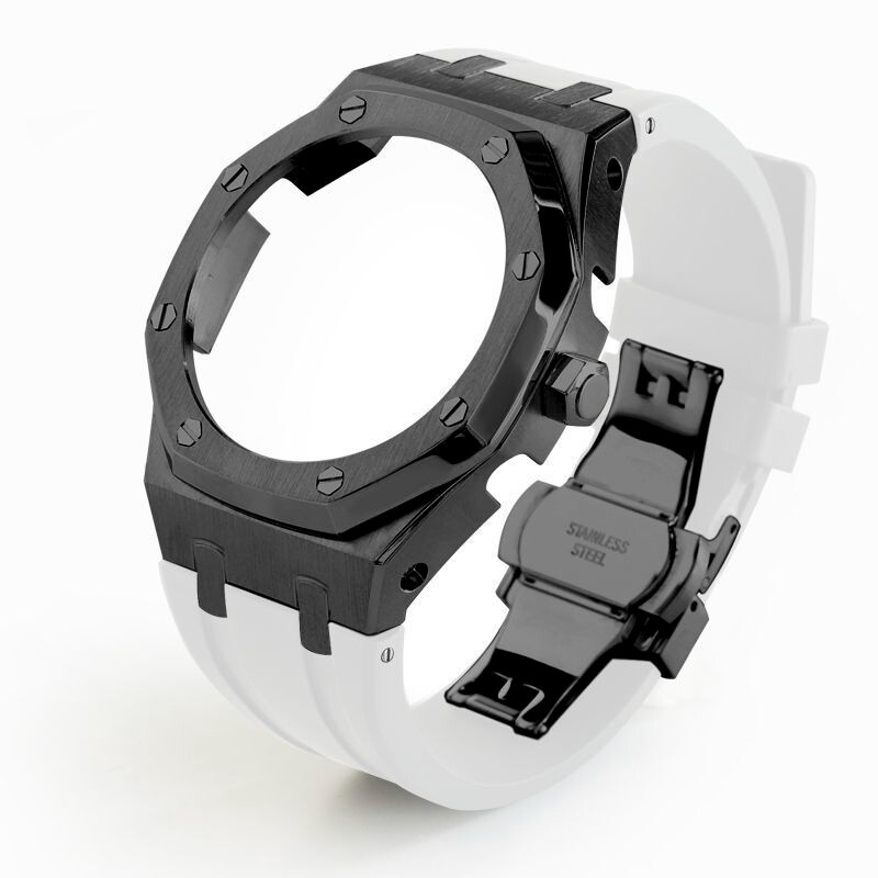 For G-Shock GA2100 GA2110 CasiOak Mod Kit 5th Gen Steel Bezel Case Rubber Strap