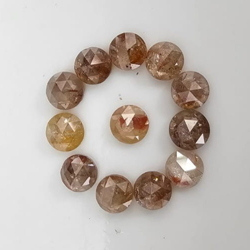 Reddish Round Rose Cut Natural Diamond 3mm to 4mm (12pcs) for Jewelry