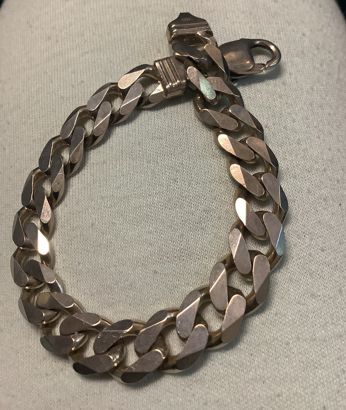NEW CURB LENGTH LINK STERLING SILVER HEAVY 35.4 GRAMS BRACELET TIGHT LINK