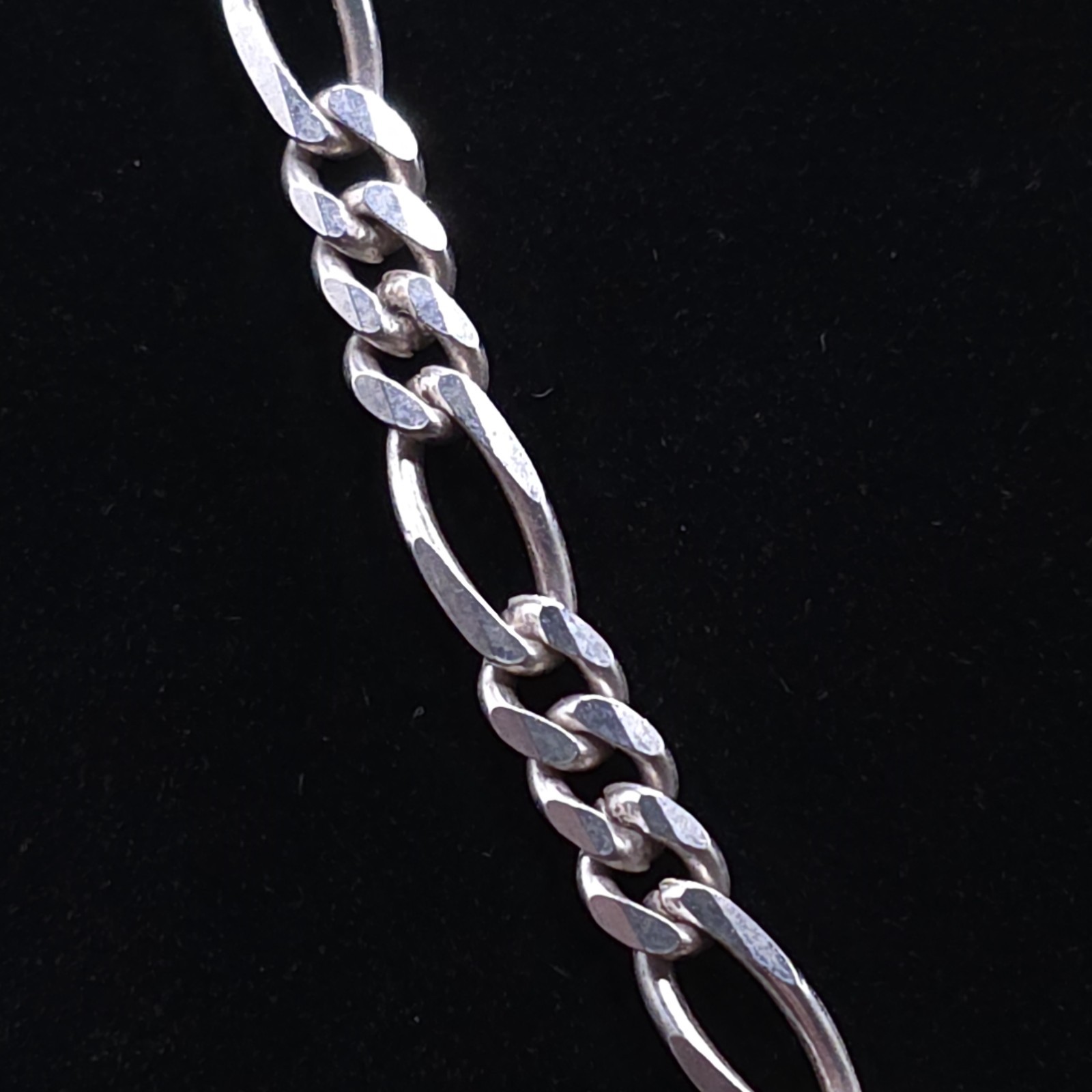 Sterling Silver 925 Figaro Chain Necklace 51cm 4mm 11.56g