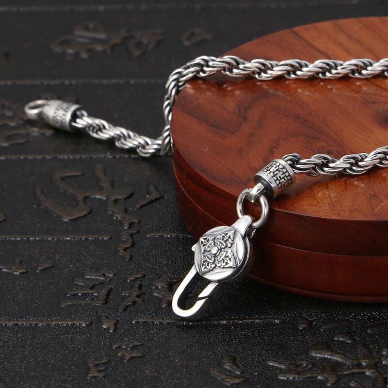 Solid 925 Sterling Silver 3mm Rope Link Chain Bracelet 18cm – 22cm Length