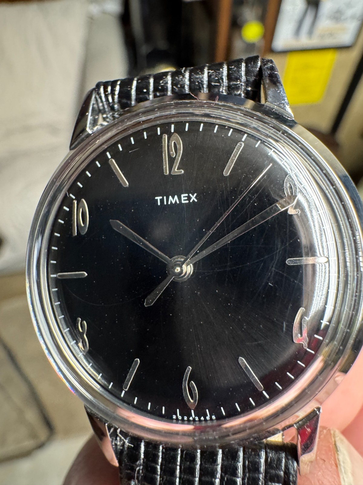 Timex 34MM Marlin 2018 Reissue Wind Up Midnight Sunburst TW2T18200 Runs Good