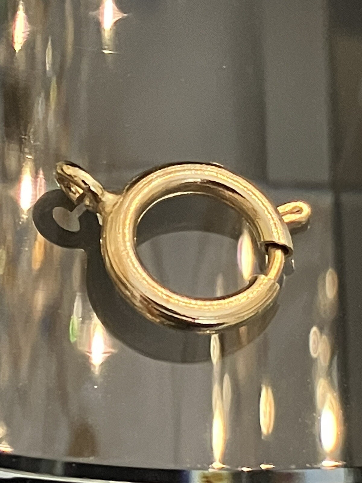 VINTAGE OVERSIZE 12 MM SPRING RING/C CLASP GOLD COLORED FOR POCKET WATCH CHAINS