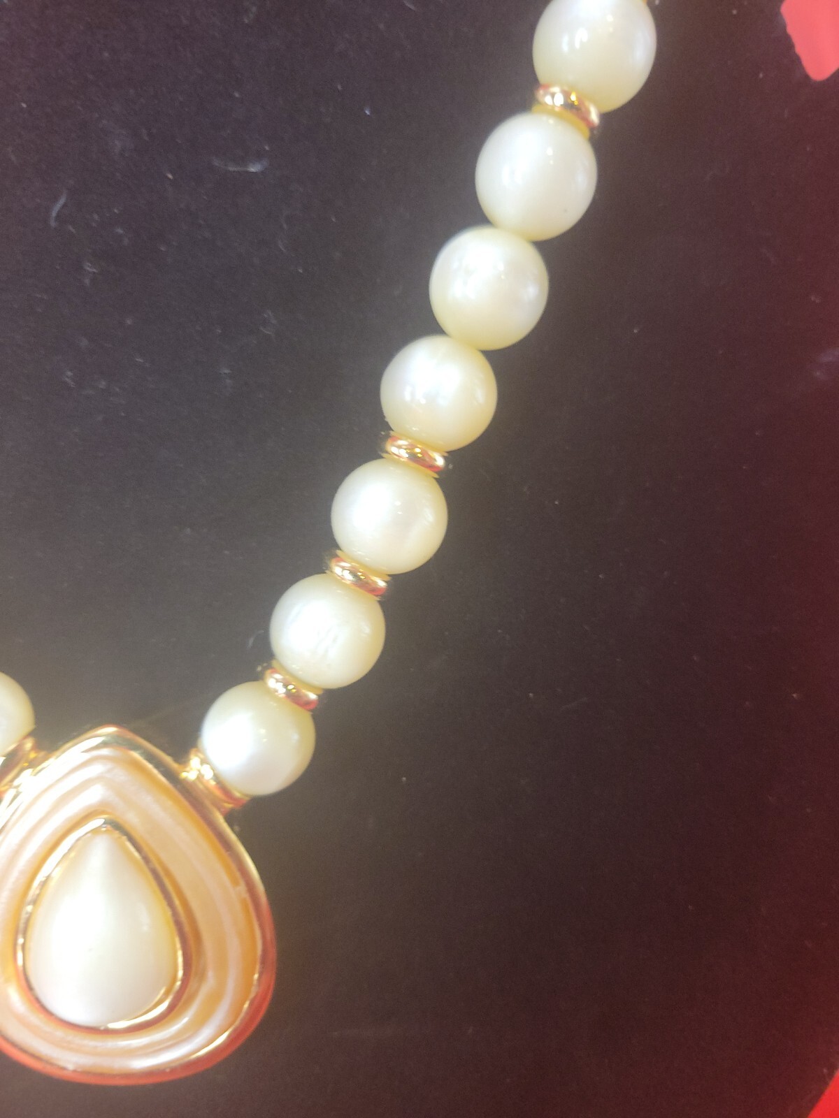 Napier Lucite Necklace Moonglow Pendent 1970s