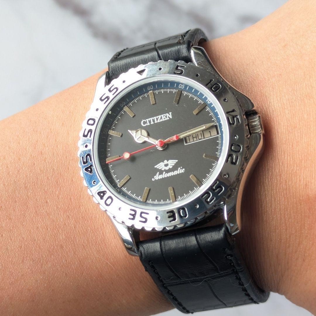 CITIZEN Automatic Vintage Black Dial Bar Index