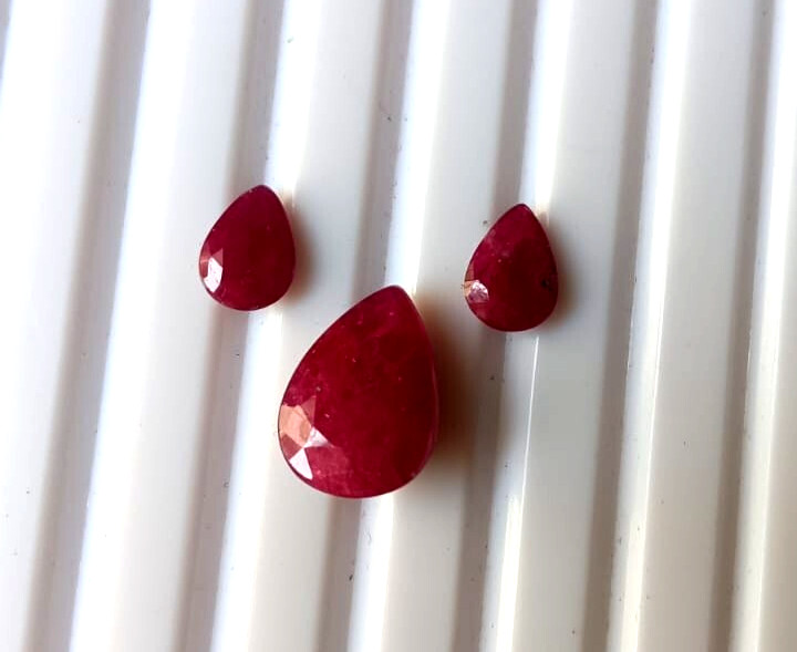 4.50-Cts Natural Ruby Loose Gemstone 3-Pc Set Size 5 X 7 – 8 X 11 MM Approx.