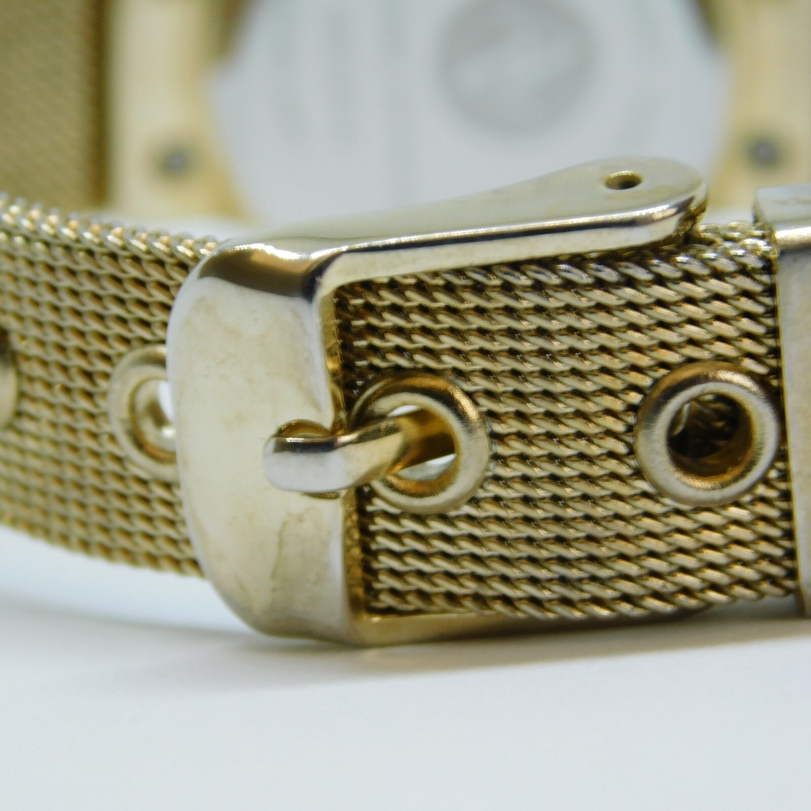 Adrienne Vittadini ADD10418 Diamond Mesh Band Analog Women’s Watch New Battery