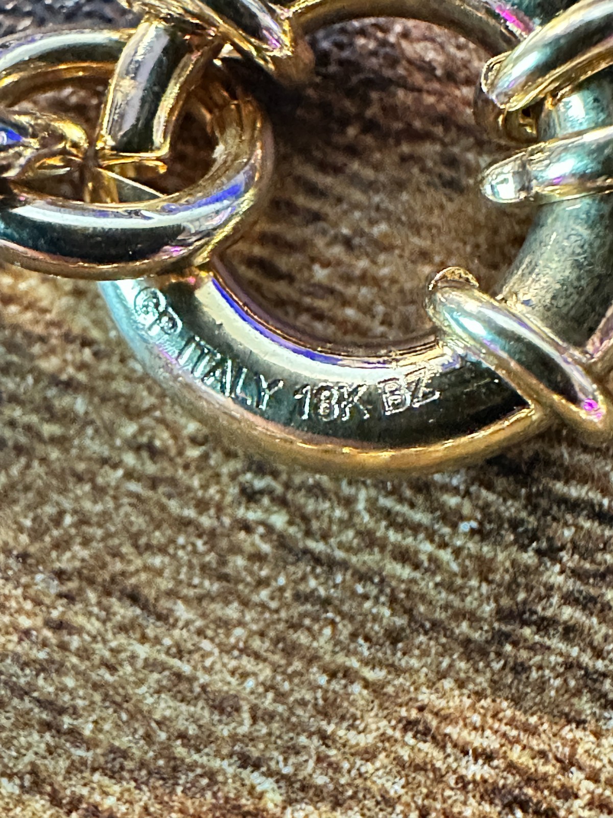 Vintage Italian 18K Gold Over Bronze Chunky Link Bracelet – 7.5″