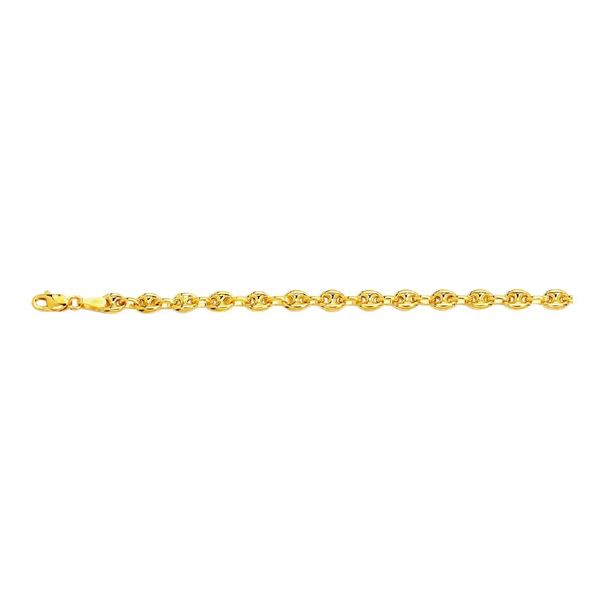 4.7mm Puffed Mariner Anklet Ankle Bracelet Real Solid 14K Yellow Gold FREE SHIP