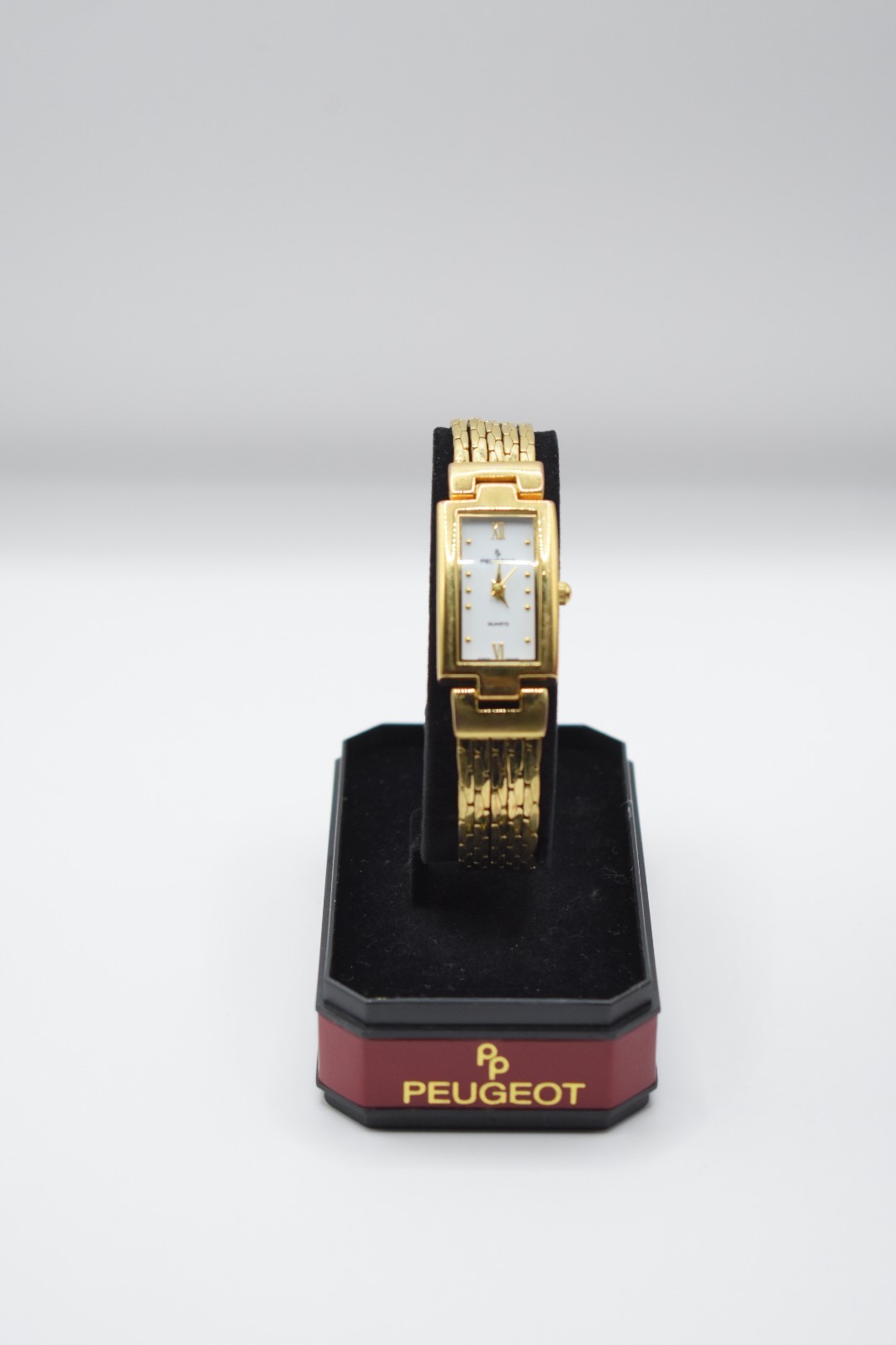 Peugeot Women’s Gold Tone Quartz Dress Watch White Dial w/ Original Box Runs