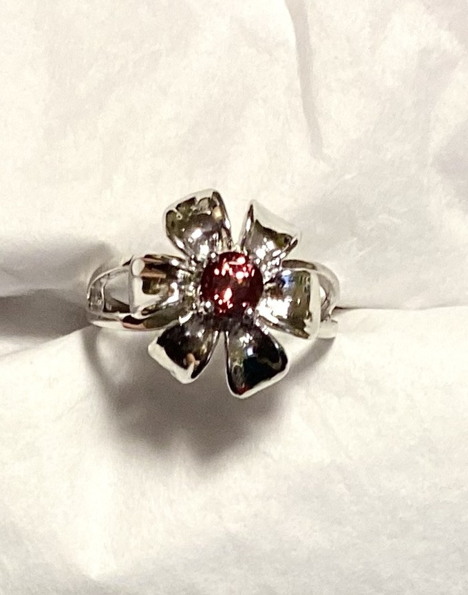 Natural Dark Pink Spinel Ring 925 Sterling Silver Size 8.5🌹