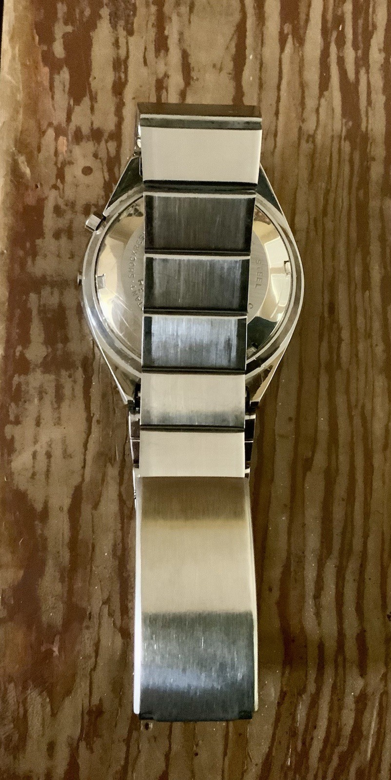 Sensor Laser Digital Quartz LCD SS Silver Bracelet Vintage 39mm not working
