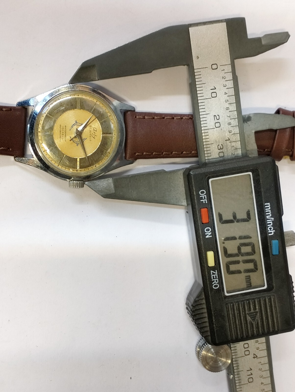 ARLY 21 JEWELS WINDING AGED GOLD DIAL SWISS MEN’S FULL WORKING VINTAGE WATCH