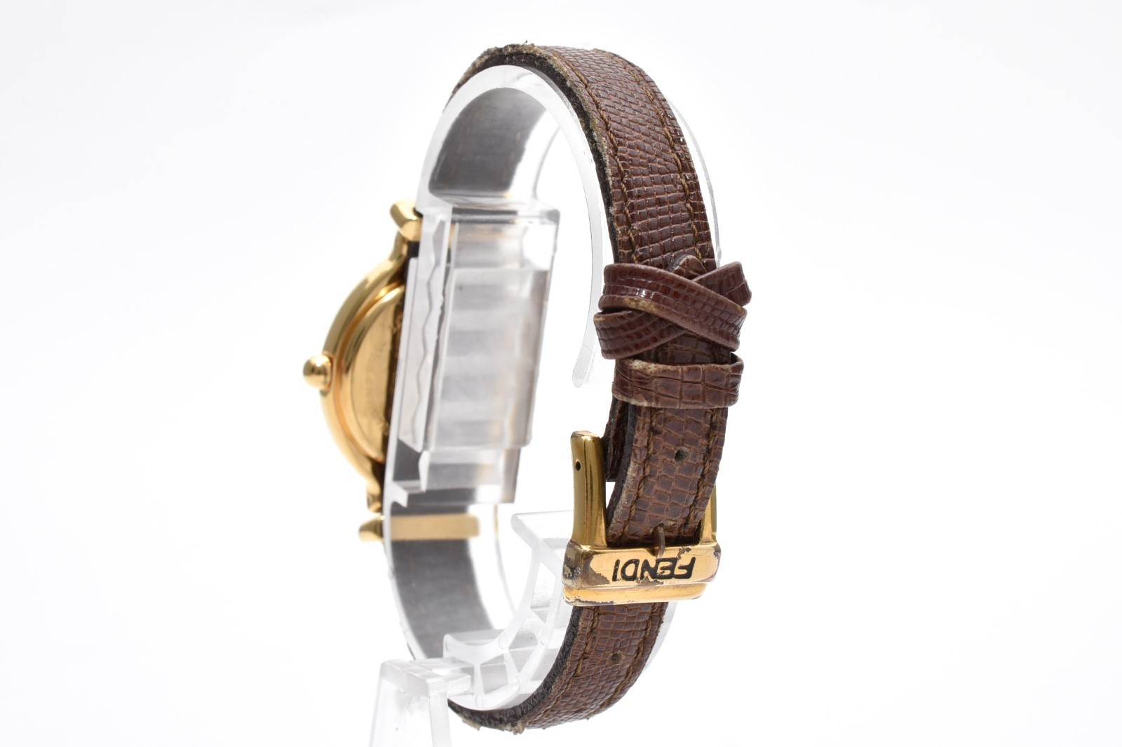 [Box] Fendi 640L Quartz White Oval Gold Plated Changeable 5 Straps Ladies Watch