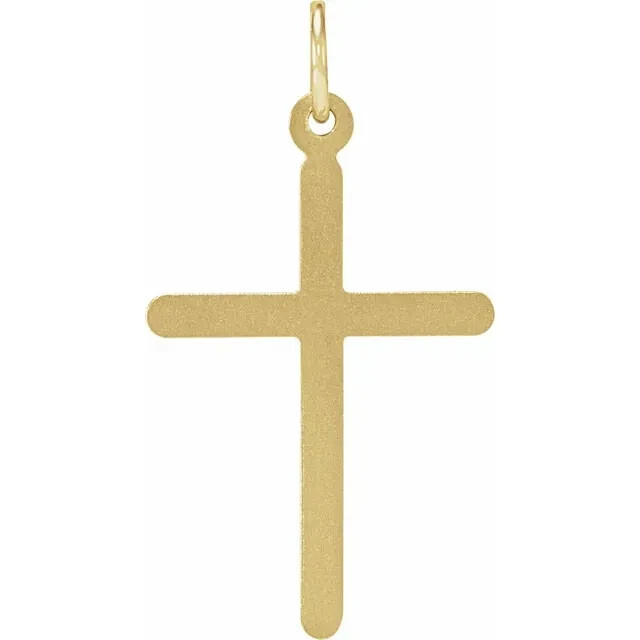 14K Gold Die-Struck Cross Pendant 22.9×12.5 mm w/ Gold-Filled Chain – Bestseller