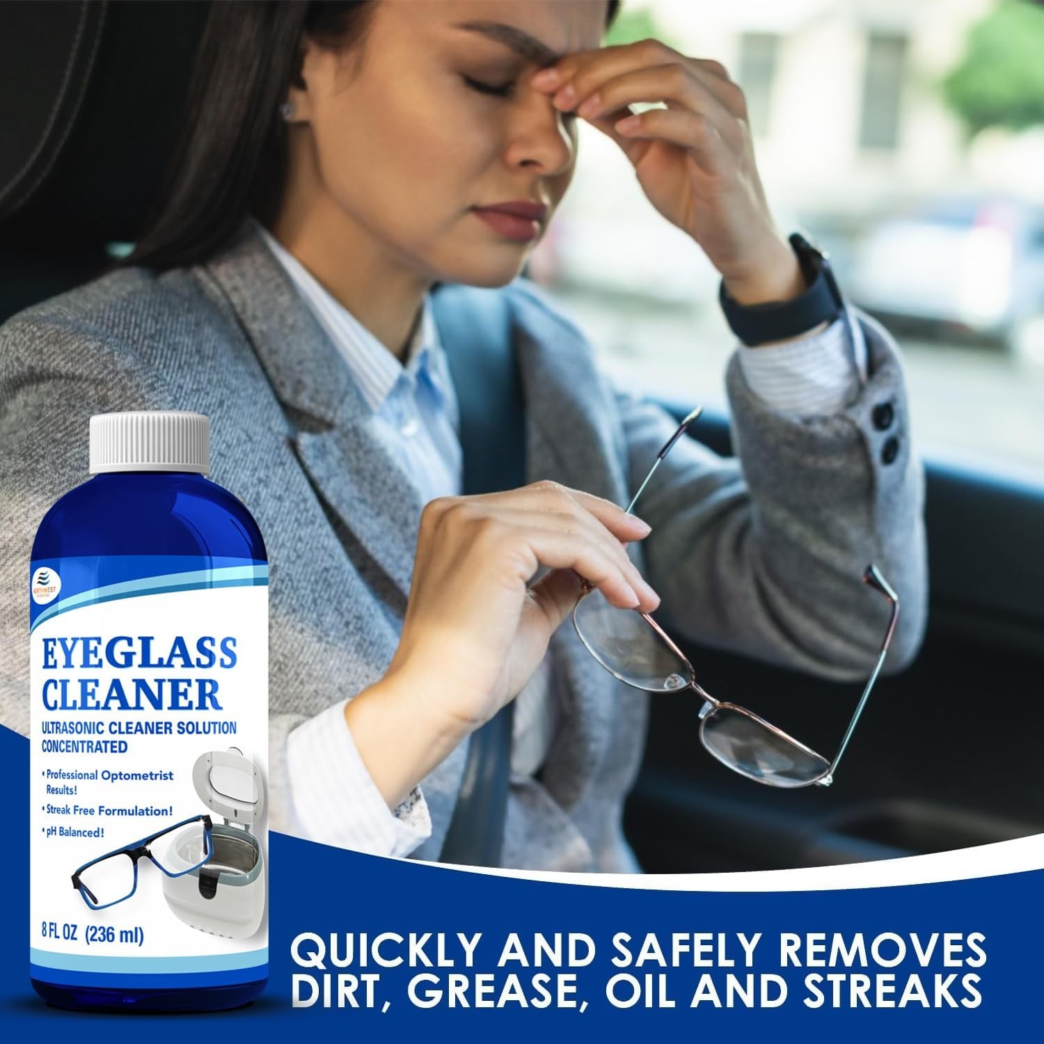 Ultrasonic Eyeglass Cleaner Solution | Highly Concentrated, Streak Free