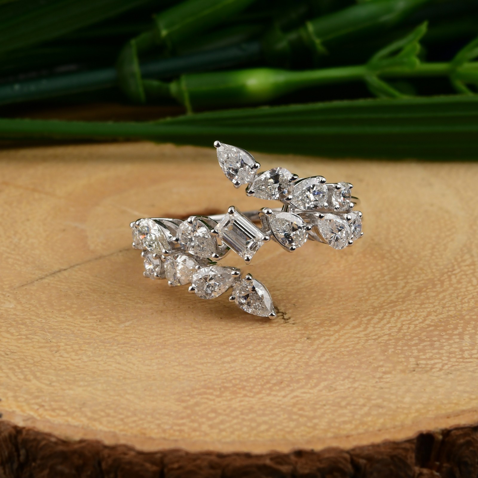 1.83 Ct SI/H Pear Cut Natural Diamond Ring Jewelry Gift 14k White Solid Gold