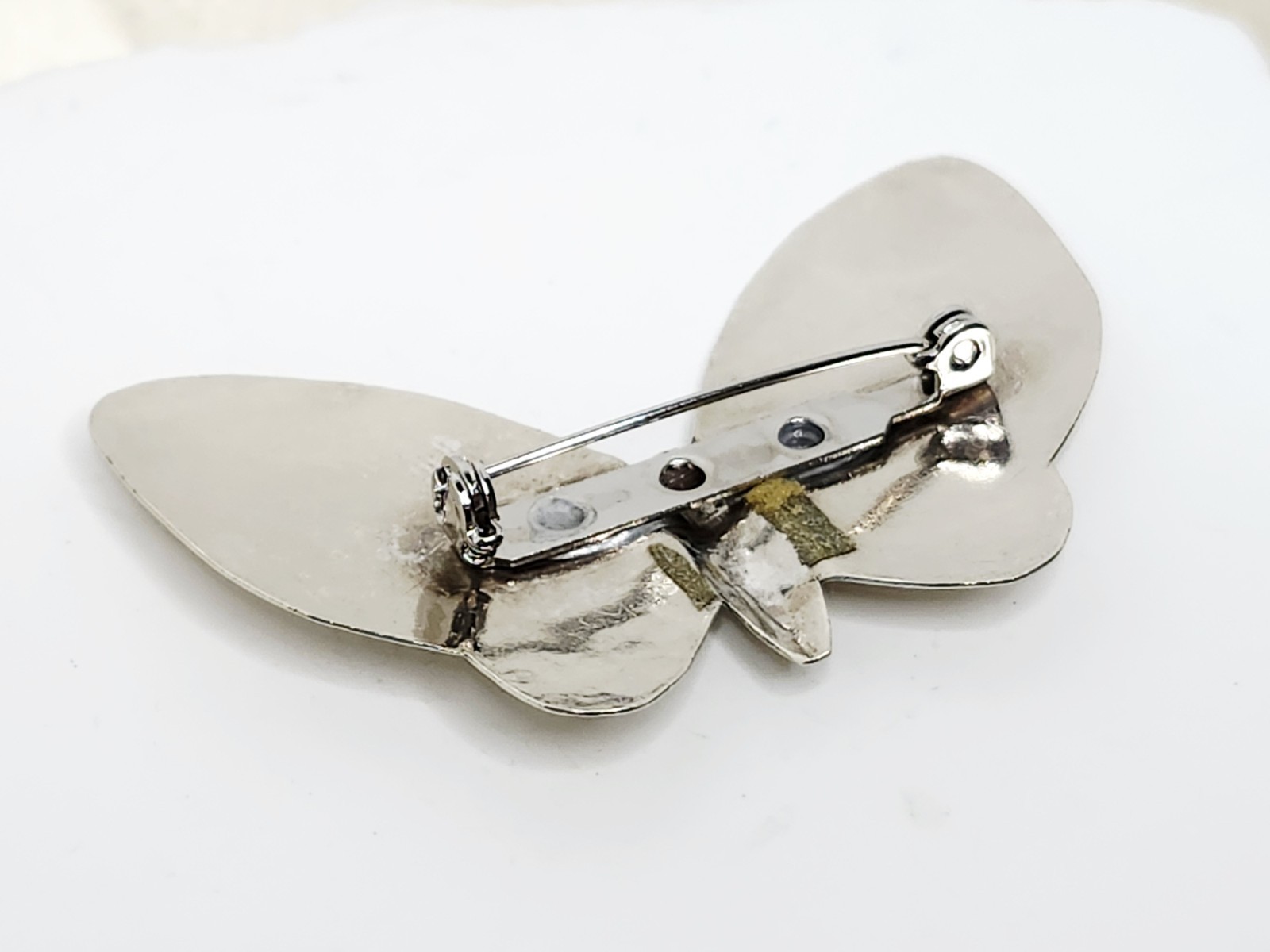 Vintage Nickel Silver Butterfly Brooch- 2 1/4″ W