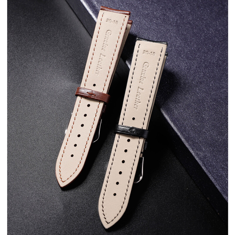 Watch Band Calf Genuine Leather Watch Strap Belt Wristwatch Band Brown 16-24mm