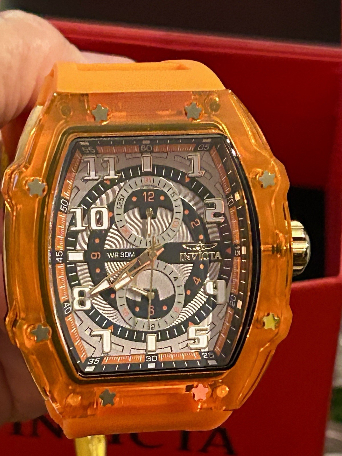 Invicta Racing Cyclone 48.5mm, WR 30m, 9”, New/Box/3yr Warranty, Orange, 48711