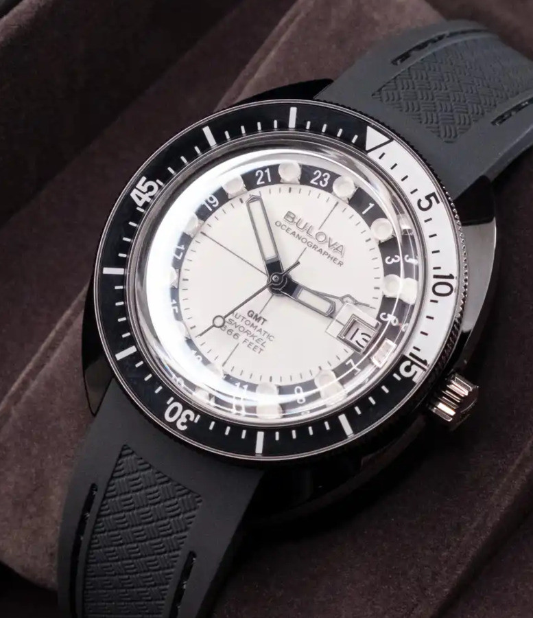 Bulova Oceanographer 98B407 Automatic GMT Gray White Dial Sapphire Men’s Watch