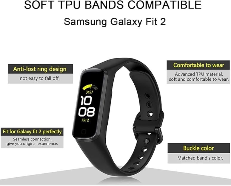 6 Pack Replacement Bands Compatible with Samsung Galaxy Fit 2 SM-R220 for Women