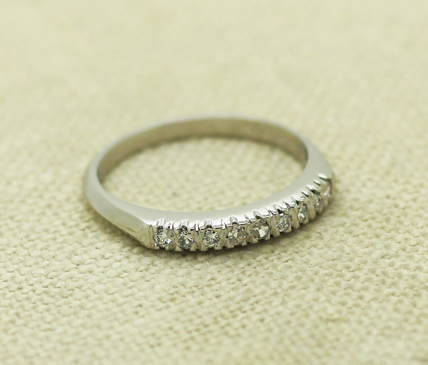 Platinum 0.27ct Diamond Band Ring Size 6.5