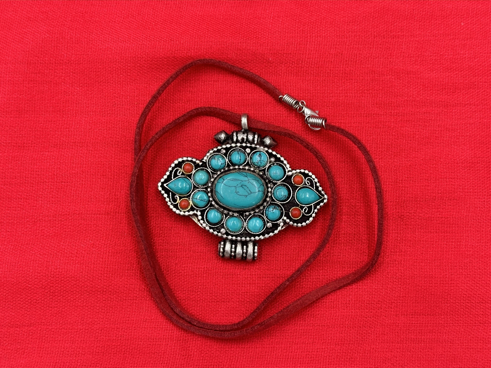 Handmade Tibetan Amulet/Gau box Pill holder pendant No Cord