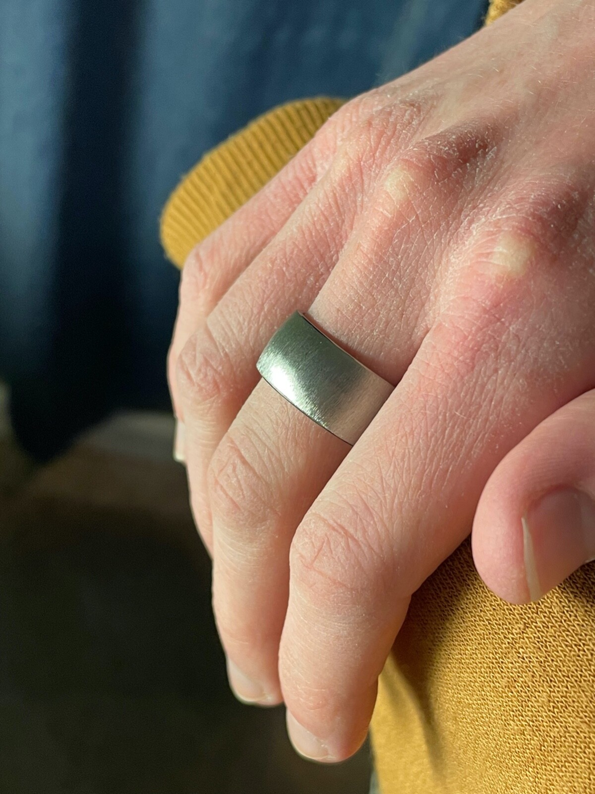 Women’s Unique Titanium Band, Luminescent Finish, Wide 10-12mm widths Available